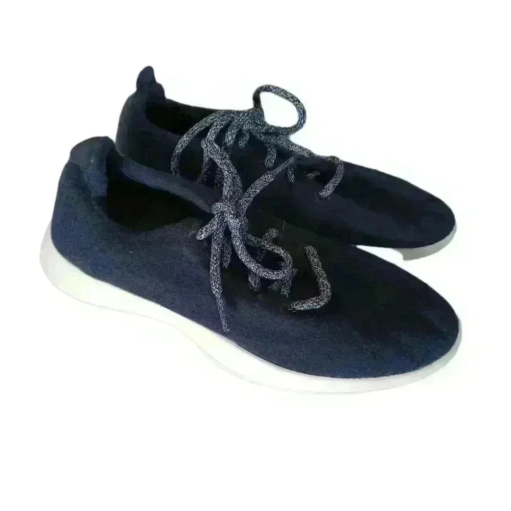 Allbirds Womens Navy Blue Marino Wool Sustainable Runner Sneaker 9